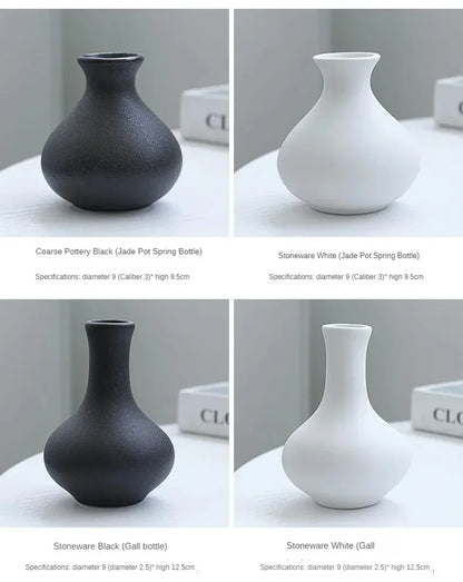 5-piece Set of Simple Ceramic Vases, Fresh Small Vases, Desktop Decorations, Simple Porch, TV Cabinet, Home Crafts