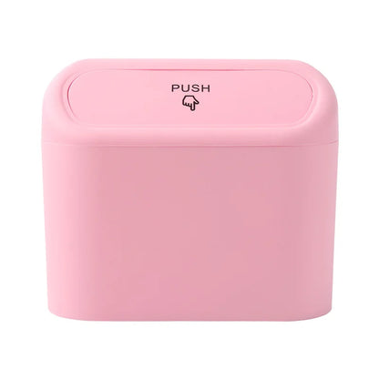 Portable Hanging Mini Car Trash Can,Wastebasket Trash Can with Lid, for Car Office Home,Auto Storage Bin Accessories