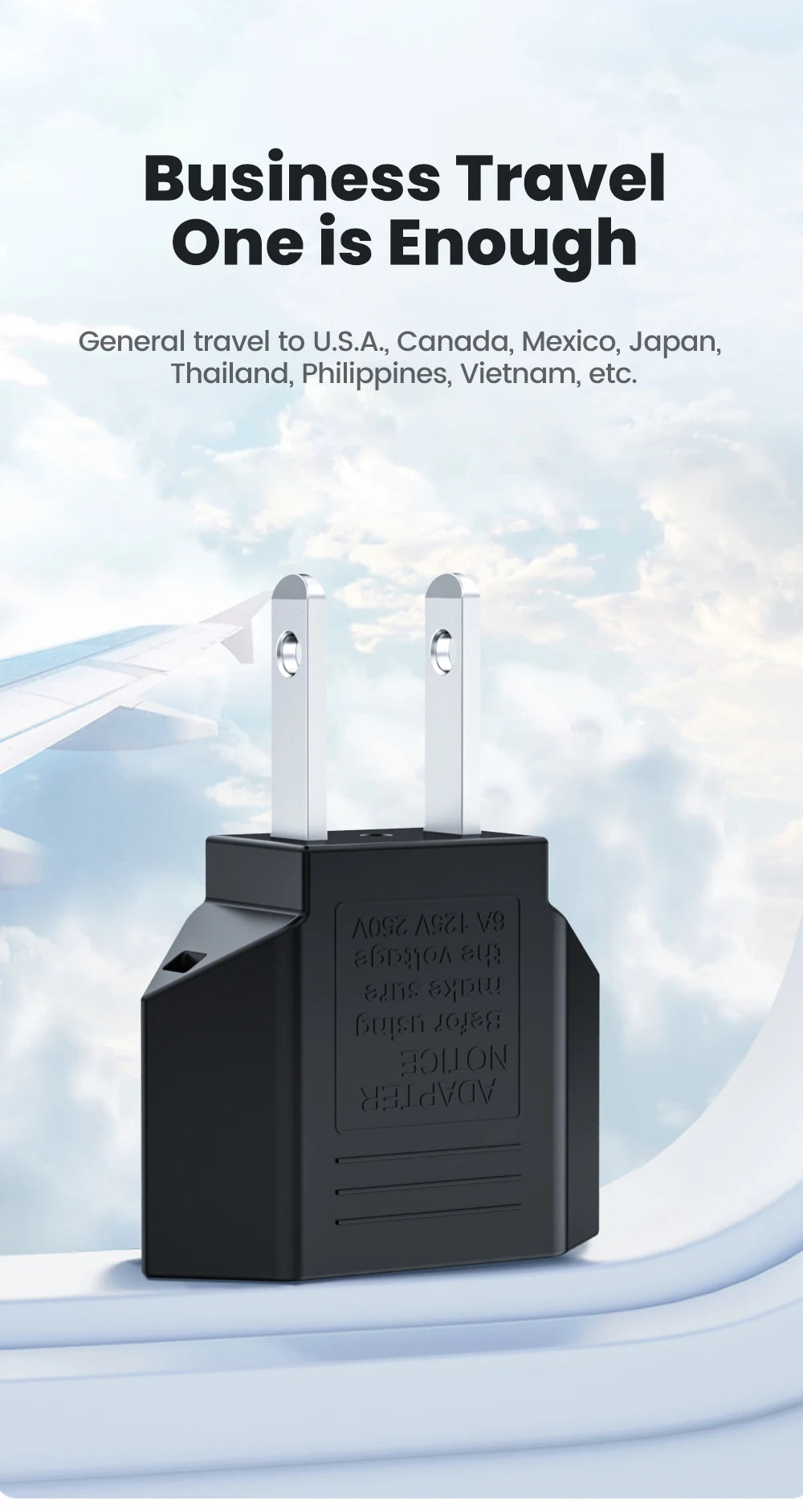 Elough 4.0mm US To EU Converter Plugs European EU To US America Travel Plug Adapter US to EU Power Adapter Electrical Plug