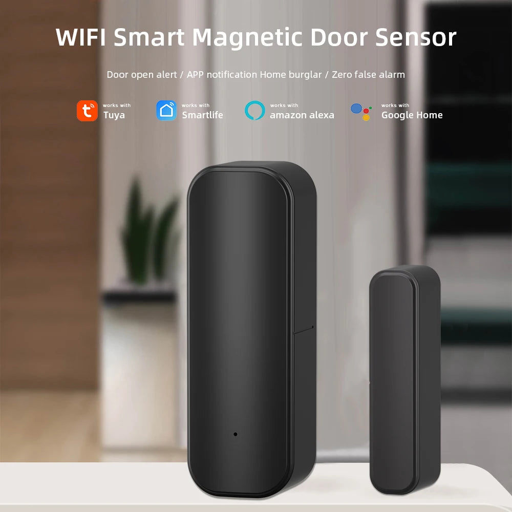 WiFi or ZigBee Door Window Sensor Smart Home Wireless Door Open Close Detectors APP Remote Alarm Work with Alexa Google Home