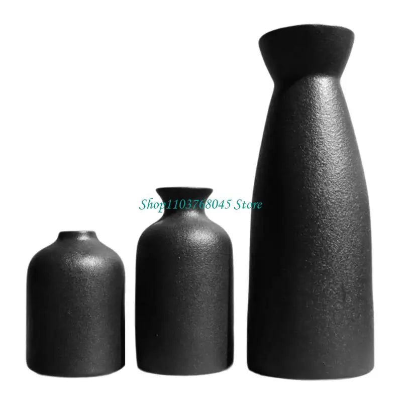 R53F 3Pcs Ceramics Vases for Florals Decoration Contemporary Geometrics Living Room Centerpieces