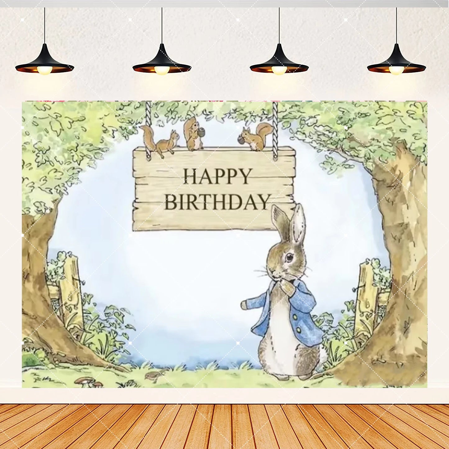 Spring Rabbit Background Kids Birthday Party Baby Shower Decor Rabbit Peter and His Animal Friends Vegetable Garden Photo Props