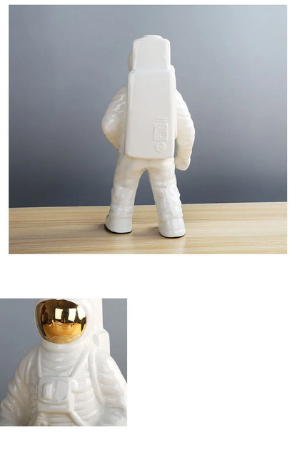 European Ceramic Vase Handwork Astronaut Living Room Modern Ornaments Office Desktop Flower Vases Creativity Home Decoration