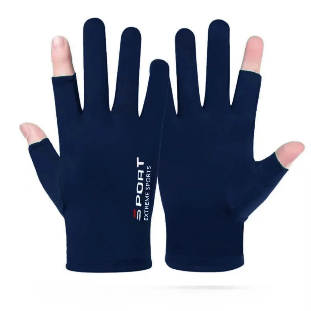 1 Pair Outdoor Sport Fishing Gloves Touch Screen Thin Anti Uv Protective Gear Motorcycle Racing Gloves Ice Slip Breathable