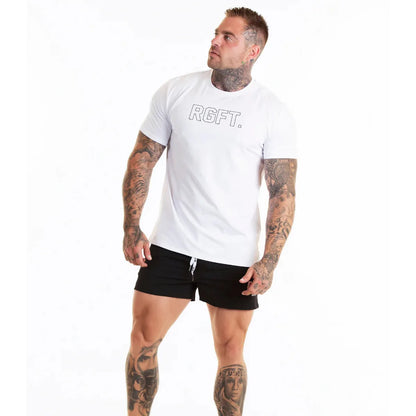 Men Muscle Shirts Slim Fit Cotton Tshirt for Men Workout Fitness Sports Top Tees Casual T Shirt