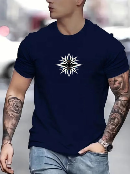3 Men'S ClothingT Shirt  Soft Round Neck T Shirt，Fashionable And Simple Pattern|Modern Casual Wear |Smooth Texture