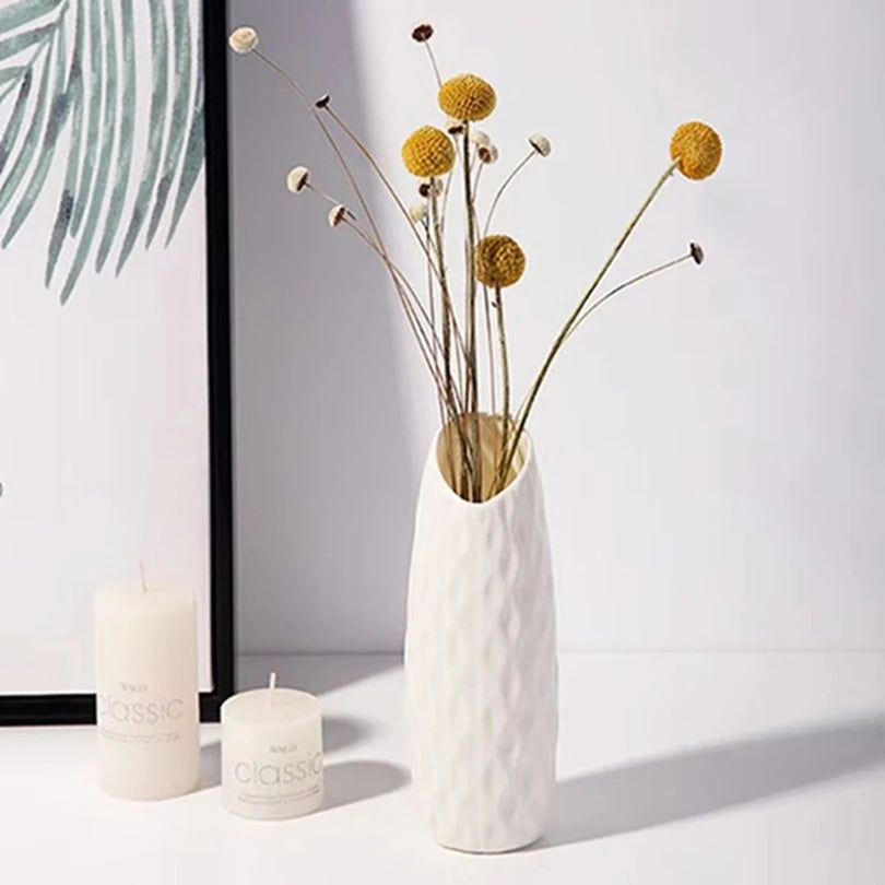 Plastic Vases Concise Imitation Ceramic Flowers Pots Wedding Home Garden Table DIY Gifts Bonsai Festival Party Courtyard Decor