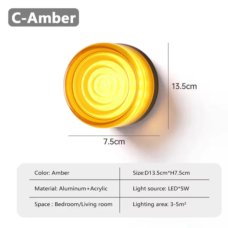 Nordic LED Wall Lamp Designer Small Wall Sconces Bedside Room Decor Light Living Room Hotel Aisle Smoke Grey Lighting Fixture