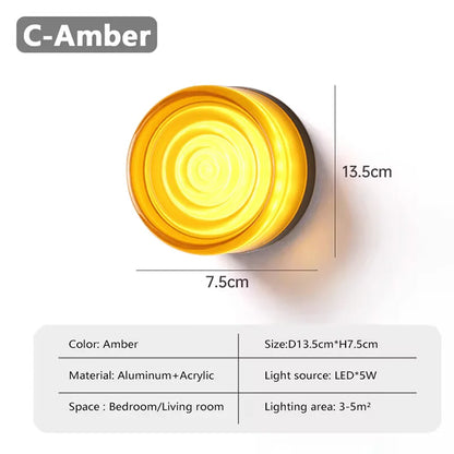 Nordic LED Wall Lamp Designer Small Wall Sconces Bedside Room Decor Light Living Room Hotel Aisle Smoke Grey Lighting Fixture