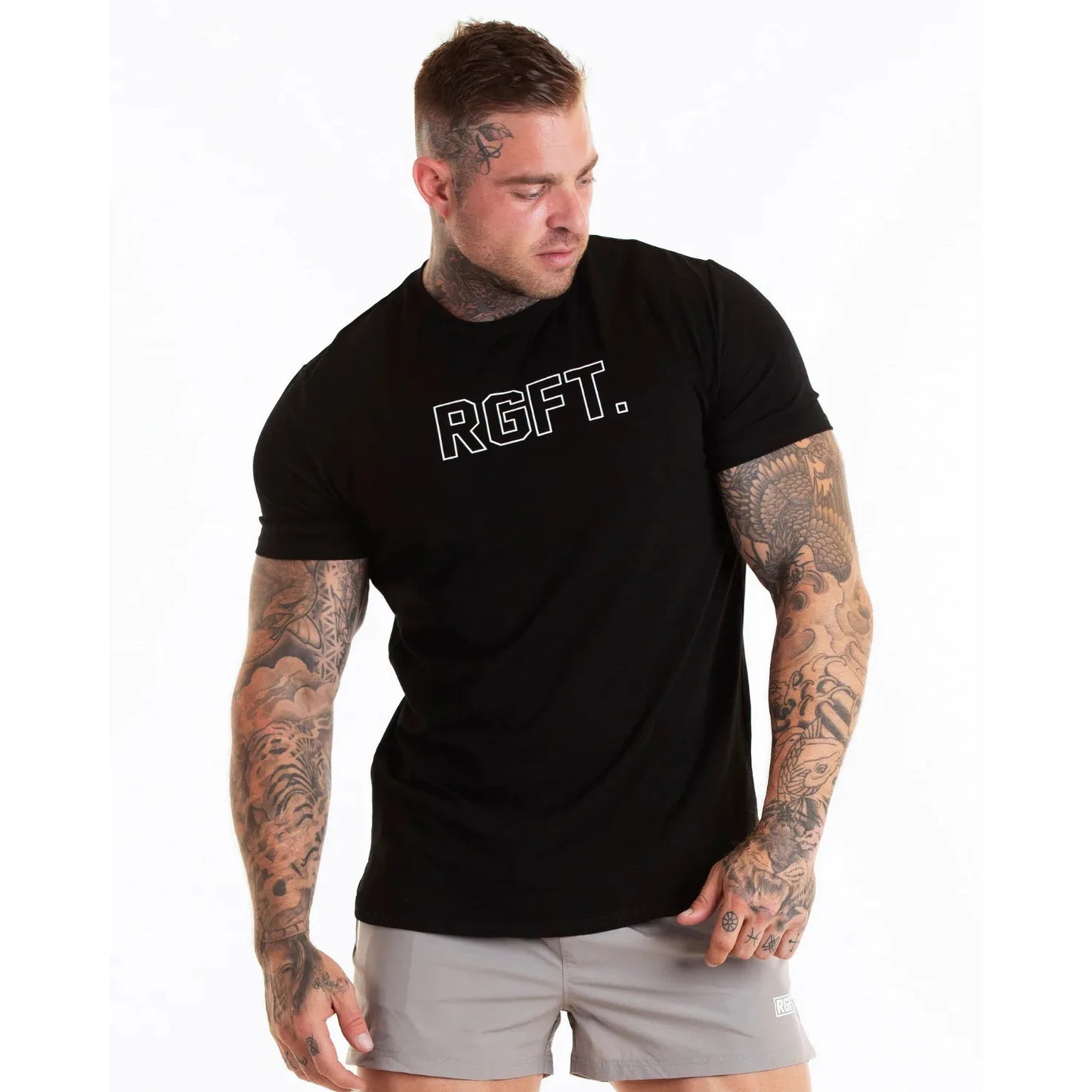 Men Muscle Shirts Slim Fit Cotton Tshirt for Men Workout Fitness Sports Top Tees Casual T Shirt