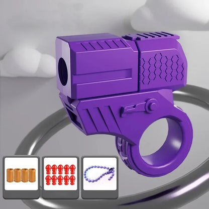 New Mini Gun Shell Ejected Can Launch Decompression EDC Finger Ring Pistol Fidget Spinner Ratchet Anxiety Stress Relief Toy Guns