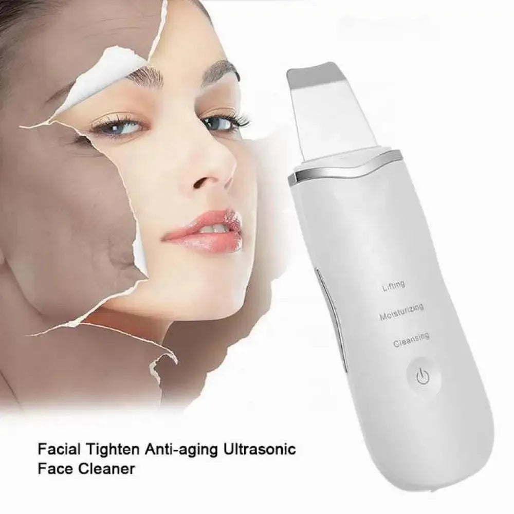 Ultrasonic Skin Scrubber Electric Ultrasonic Peeling Machine Deep Vibrate Facial Cleaner Acne Removal Blackhead Pore Cleaner