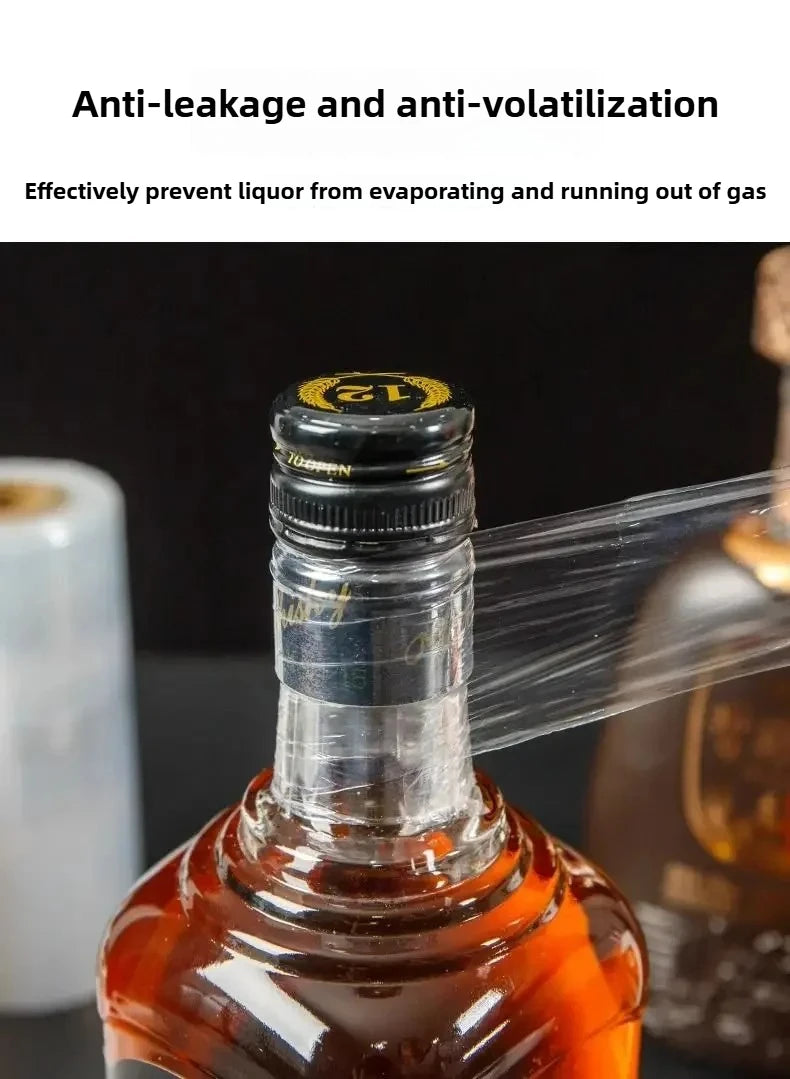 1pc 3cmx1500/6500cm  Leak-Proof Stretchable Wine/Liquor Bottle Seal - Anti-Evaporation, Anti-Aging White Film for Secure Storage
