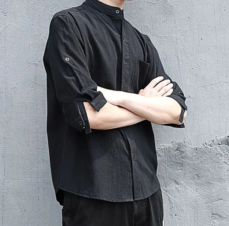 Man Shirt Linen and Cotton Oversize Shirts for Men Plain Half Sleeve Fashion 2025 Cheap Things with Comfortable Casual Tops I