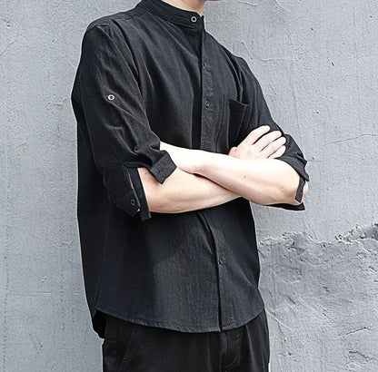 Man Shirt Linen and Cotton Oversize Shirts for Men Plain Half Sleeve Fashion 2025 Cheap Things with Comfortable Casual Tops I