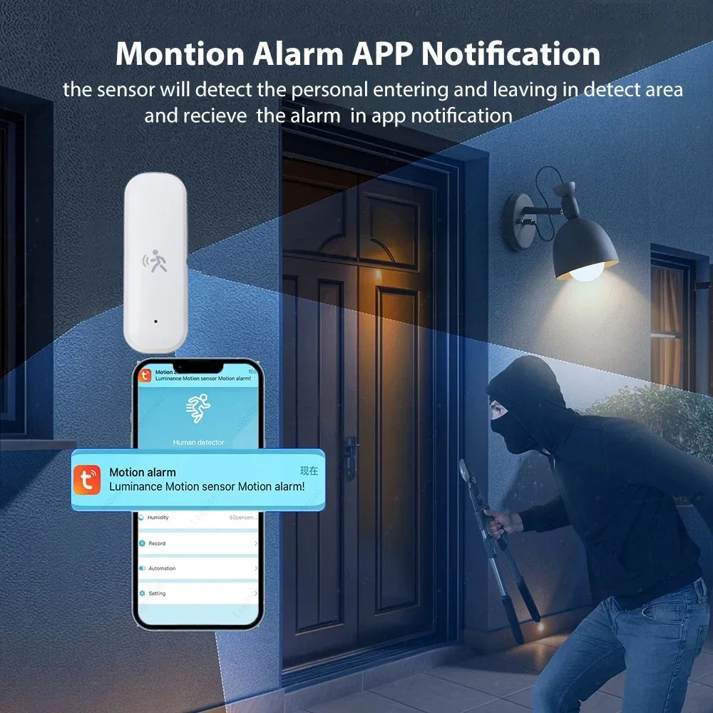 Zigbee 10G MmWave Radar Motion Sensor Human Detector with Illuminance Temperature Humidity Sensor Support Tuya Zigbee2MQTT