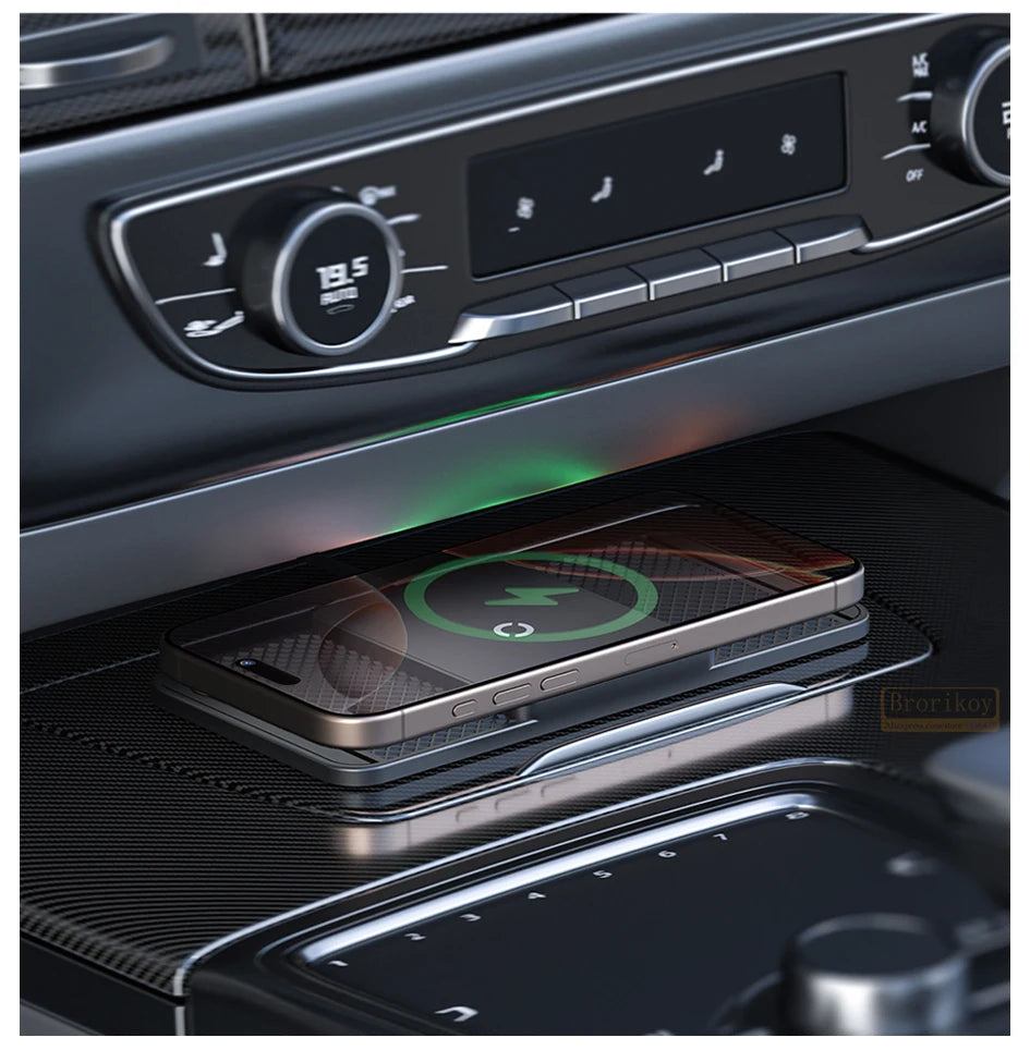 Magnetic Wireless Car Charger 15W Charging Pad Charger Wireless Charger Car Non-Slip Type C For iPhone 17 16 15 14 Pro Xiaomi 17
