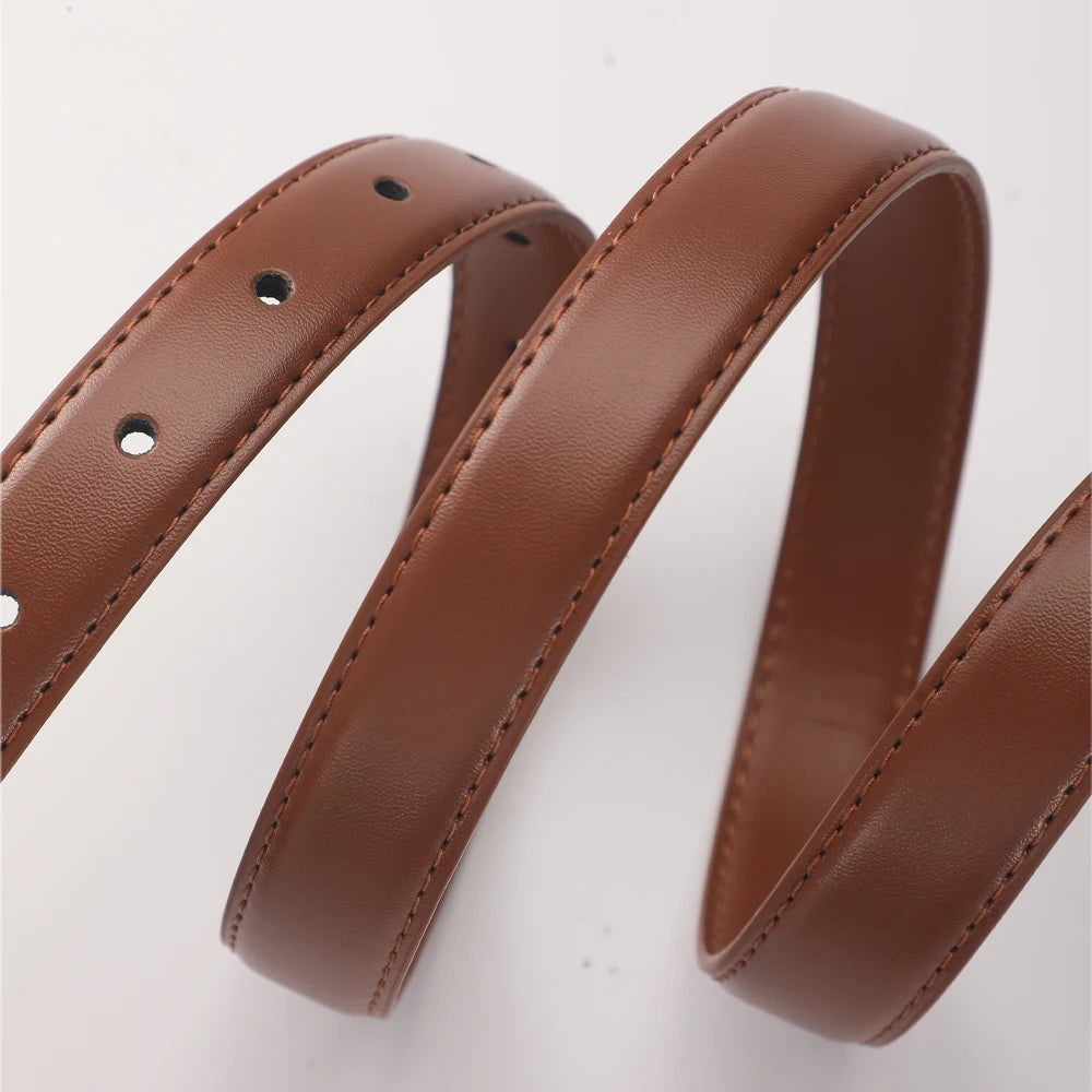 C-shaped Smooth Buckle Simple Women's Soft Durable Belt Fashion Women's Clothing Accessories Paired With Business Casual Belt