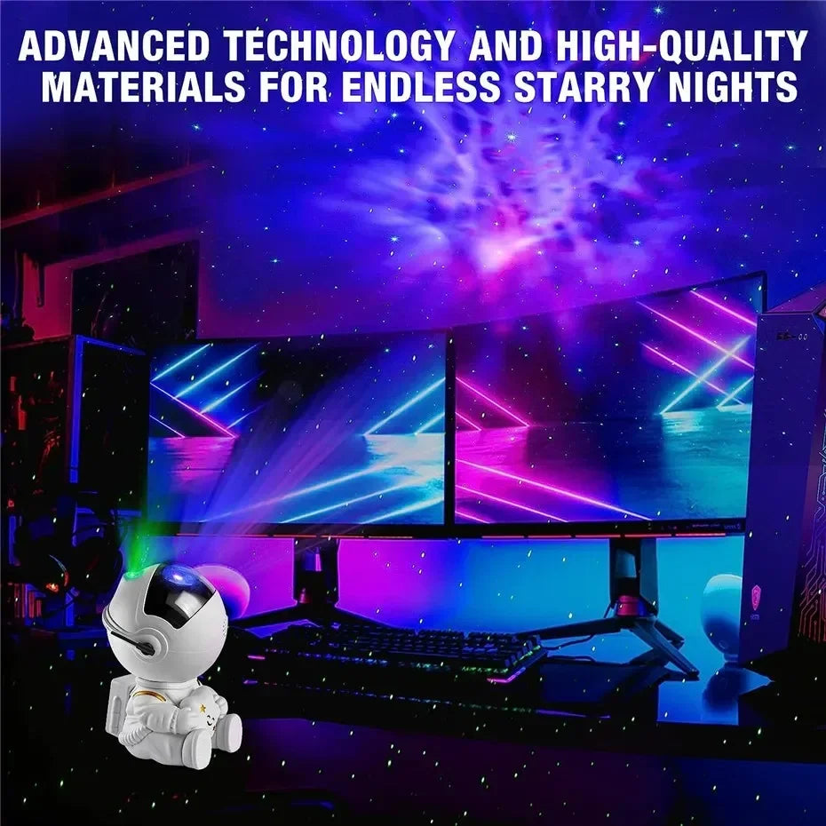 Galaxy Star Projector Night Light Astronaut Space Ceiling LED Lamp for Bedroom Home Decor Kids Gift - Starry Nebula Projector
