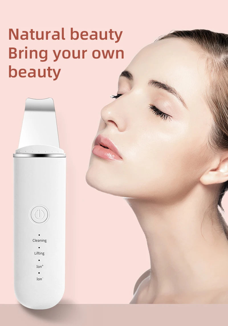 Ultrasonic Skin Scrubber Vibration Face Spatula Blackhead Remover Shovel Clean Cavitation Peeling Facial Lifting Skin Care Tools