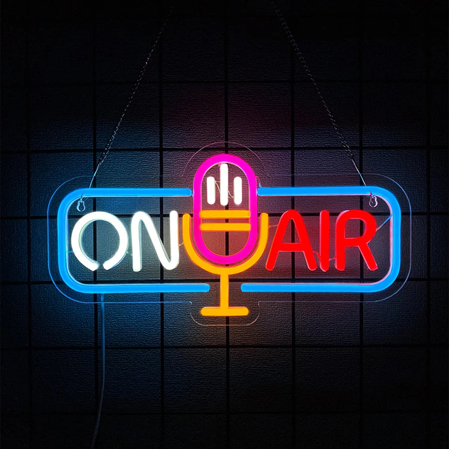 On Air Neon Sign For Wall Decor,Led Neon Light For Live Room,Game room,Broadcasting Room, Music Studio,Bedroom Decor,USB Powered