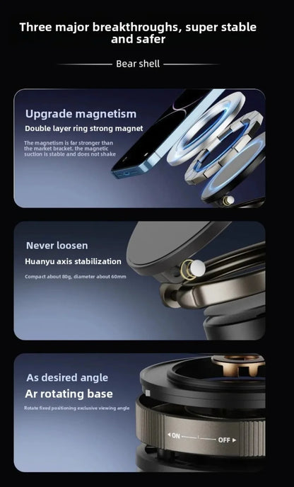Magnetic Phone Holder for car, 360° Rotatable, Foldable & Adjustable Magnetic Car Mount, , Compatible with iPhone & Other Phones