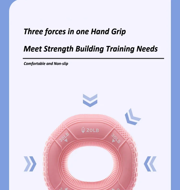 Silicone Adjustable 20-90LB Hand Grip Arm Strength Exercise Gripping Ring Fitness Gym Finger Forearm Trainer Carpal Expander