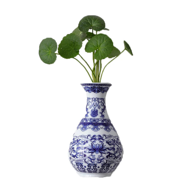 Ceramics Flower Vase Decoration Home Blue And White Vases For Wedding Decor Living Room Ornaments Table Desktop Retro Art Crafts