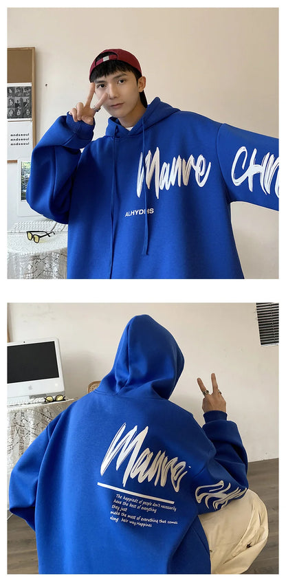 Men's Oversized Hoodie White With Hat 5XL Hoodies Oversize for Men Funny Letter Print Man Casual Wear Hoody Male Sweatshirt