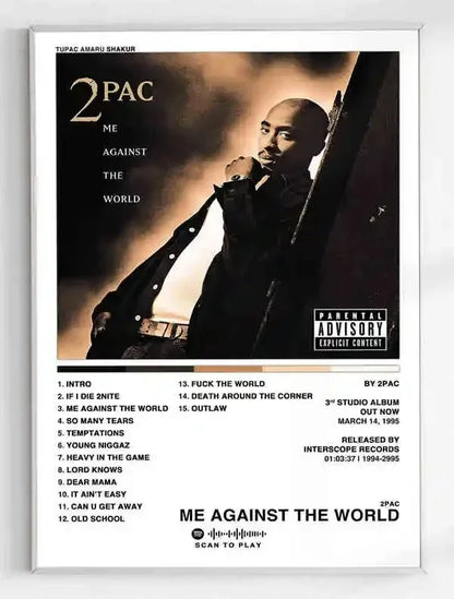 Canvas Painting Wall Art Music Album Cover Aesthetic Pictures Pop Hip Hop Rapper Tupac Posters For Room Modern Home Decor