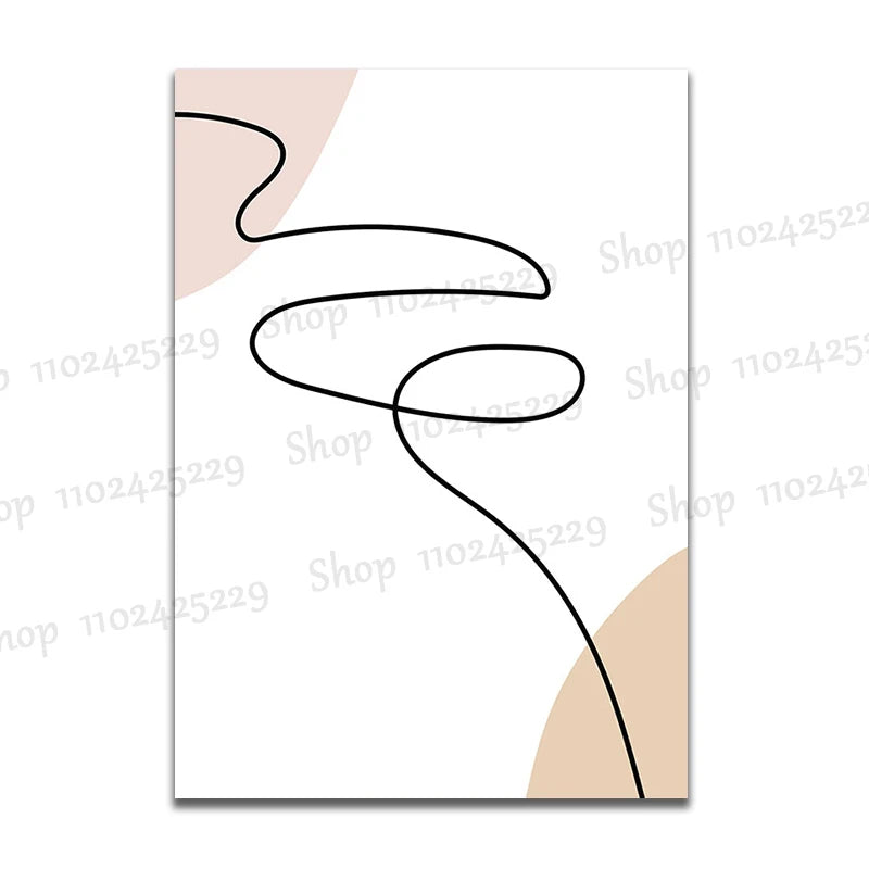 Wall Art Canvas Painting Line Girl Face Flowers Modern Minimalist Nordic Posters and Prints Wall Pictures for Living Room Decor