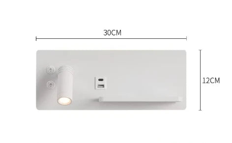 Nordic 12W LED Wall Light With USB Fast Charging  Modern Free Rotation Angle Wall Sconces for Bedroom Living Room Bedside