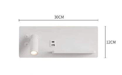 Nordic 12W LED Wall Light With USB Fast Charging  Modern Free Rotation Angle Wall Sconces for Bedroom Living Room Bedside