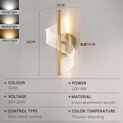 Nordic LED Wall Lights Modern Luxury and Minimalist Home Lights Living Room Bedroom Study Balcony Interior Decoration Lighting