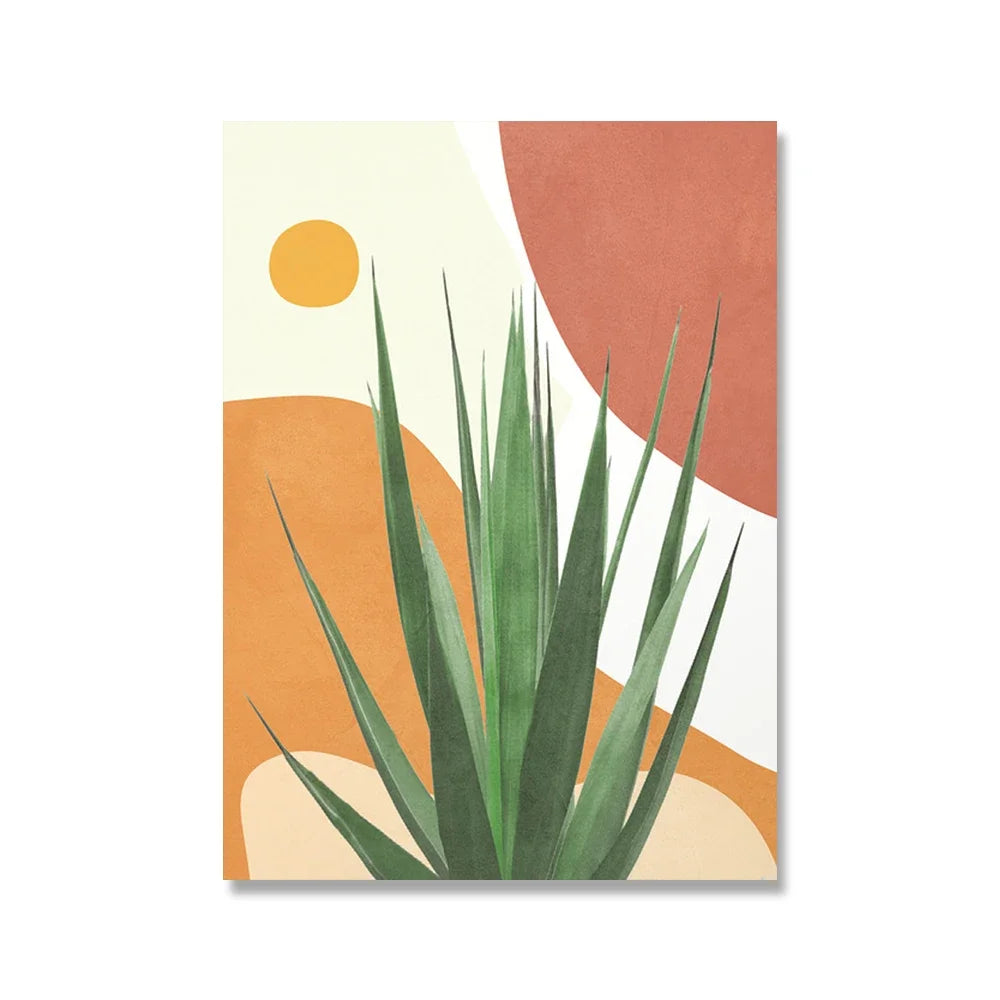 Wall Art Canvas Painting Abstract Boho Girl Book Nordic Posters And Prints Monstera Agave Cactus Wall Pictures For Living Room
