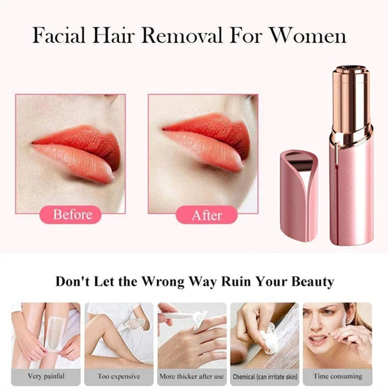 Lipstick Shaped Electric Hair Removal Device Women S Facial Hair Removal Instrument Portable Full Body Water Wash Shaving Device