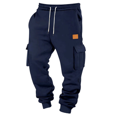 Men's Cargo Pants 2025 New Casual Loose Autumn Winter Straight Baggy Pants Multi-Pockets Solid Color Pinting Sweatpants ﻿