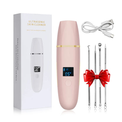 Ultrasonic Skin Scrubber Remover Blackhead Ultrasonic Peeling Facial Scrubber Shovel Deep Cleaning Face Lifting Remove Pore Acne
