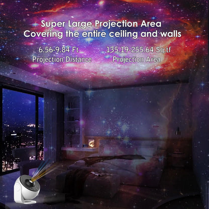 Galaxy Star Projector 360° Rotation Planetarium Night Light HD Projection with Timer for Bedroom Home Theater Ceiling Decor