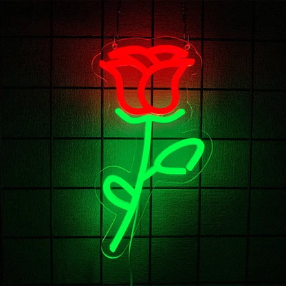 LED Sign for Business Neon Wall Logo Store Mother's Leaf Light Flower Accessories Bunch Shop Bedroom Home Garden Decor Gift Room