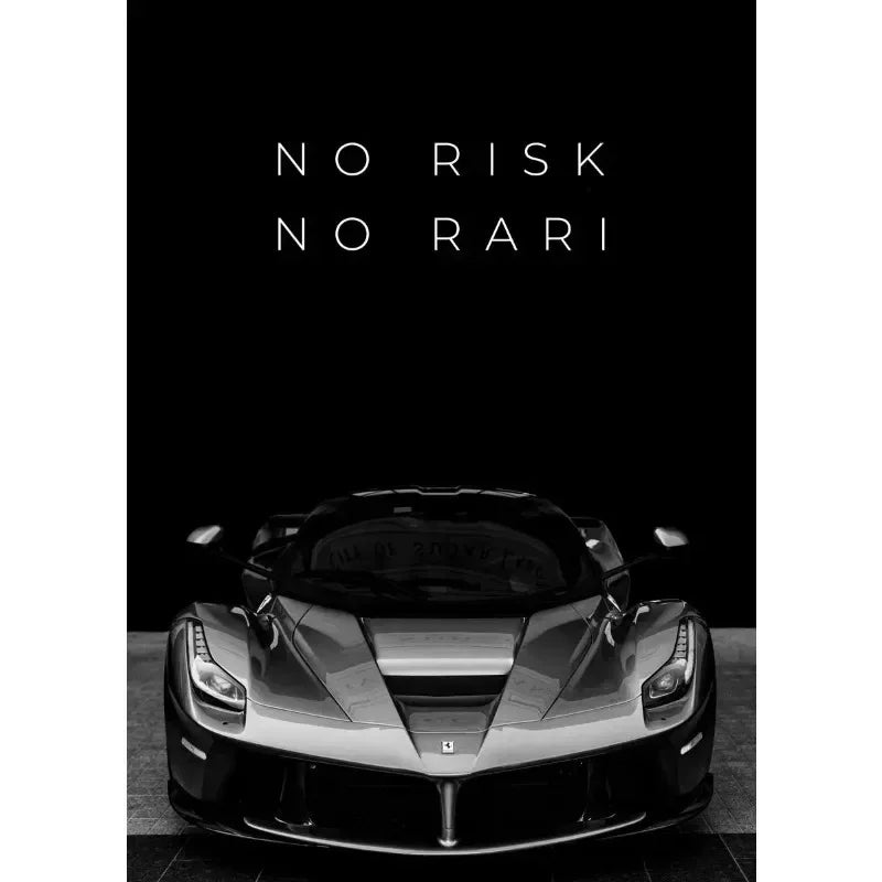 Wall Art Canvas Painting Modern Black Car Nordic Street Luxury Car Poster Black And White Pictures Home Decoration Living Roo