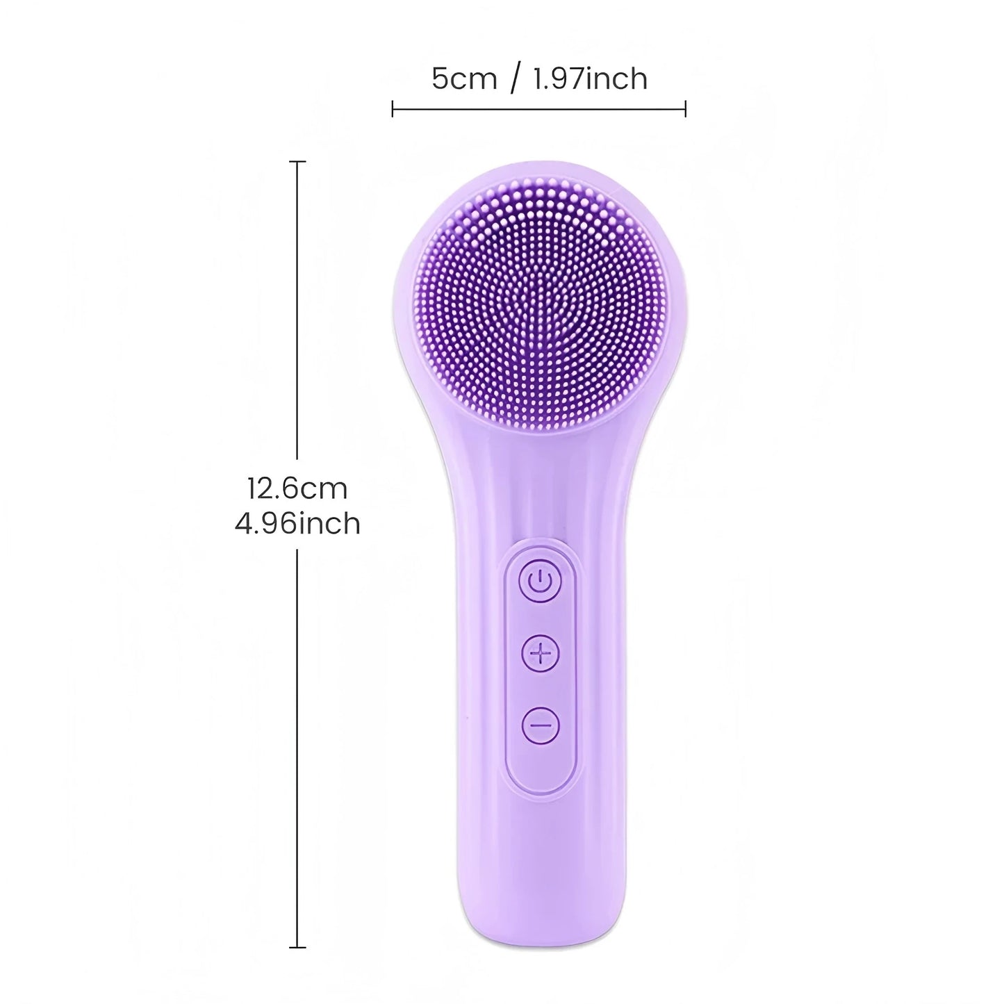 Silicone Face Scrubber Electric Facial Cleansing Brush with Heating Vibration Waterproof Face Wash Brush with 5 Speed Adjustable