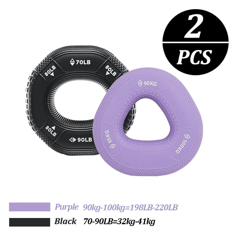 Silicone Adjustable 20-90LB Hand Grip Arm Strength Exercise Gripping Ring Fitness Gym Finger Forearm Trainer Carpal Expander
