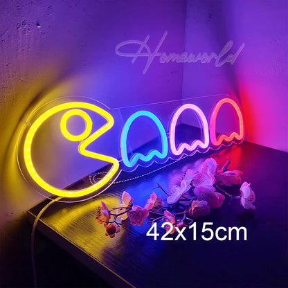 Arcade Neon Sign LED Game Room Handle Neon Light Wall Decor Gamer Teen Shop Internet Cafes USB port Party Birthday Gift