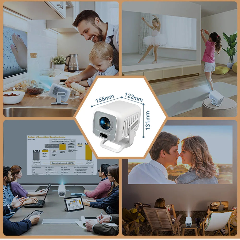 PROGAGA PG370 1080P Full HD Projector For Movie WiFi Android Projector 4K PG370 Smart TV Home Theater Mini Portable Video Beamer