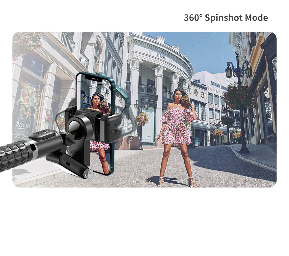 Desktop Gimbal Stabilizer 360° Rotation Smart Track Mode Selfie Stick with Remote Control for iPhone Cell Phone Smartphone