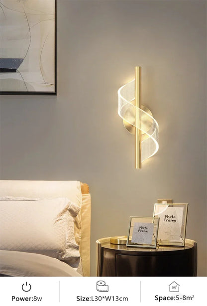 Nordic LED Wall Lights Modern Luxury and Minimalist Home Lights Living Room Bedroom Study Balcony Interior Decoration Lighting