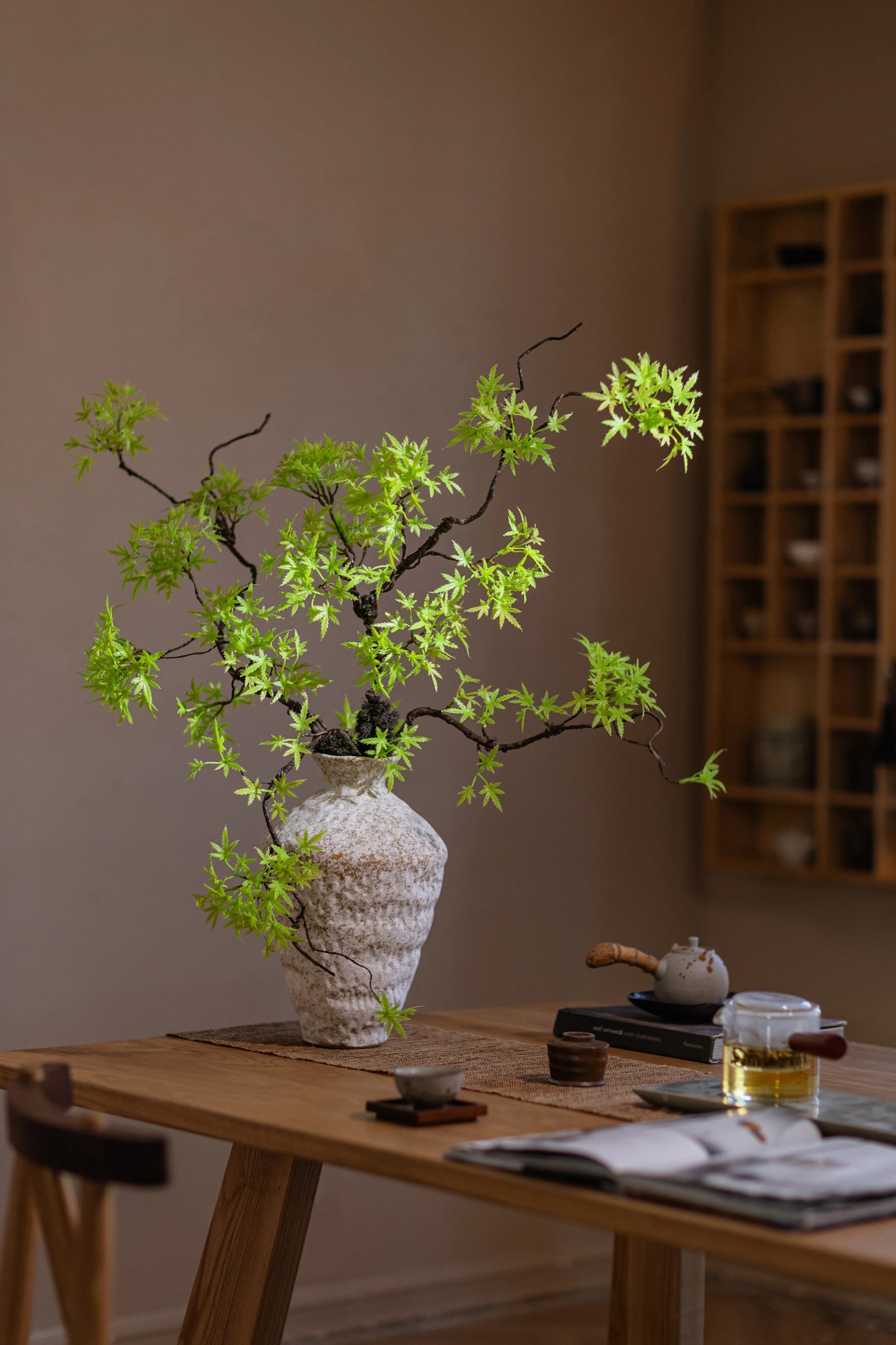 Artificial Green Plants To Welcome Guests Pine Maple Leaves Fake Flower New Chinese Style Simulated  Bonsai Flower Decorations