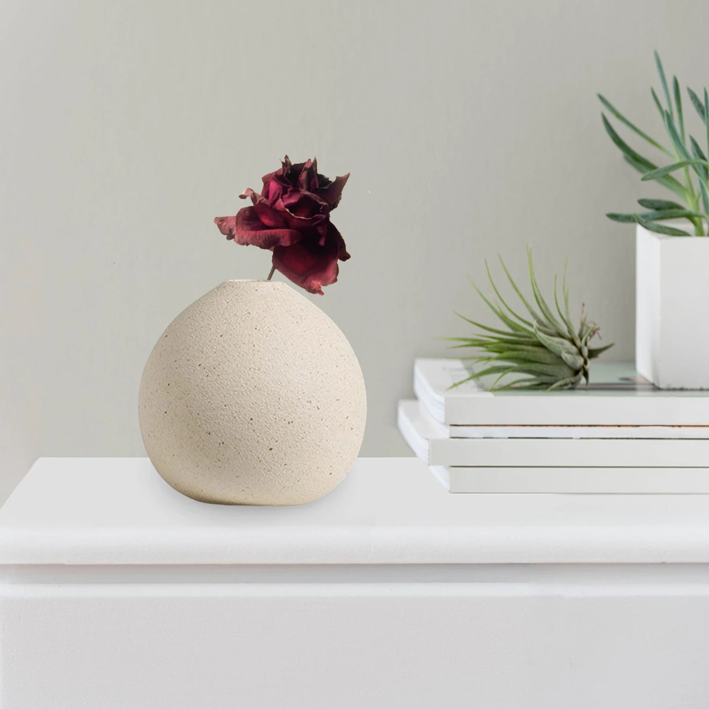 Modern Flower Vases Floral Arrangements Decorative Vases Boho Ceramic Vase for Entryway Dinner Living Room Kitchen Decoration