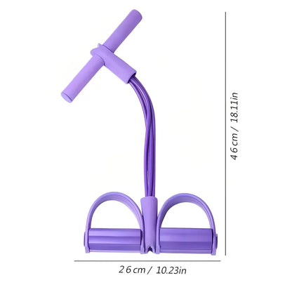 Four-Tube Pedal Tensioner Multi-Functional Household Fitness Equipment Yoga Abdominal Strengthening Elastic Band Tension Rope